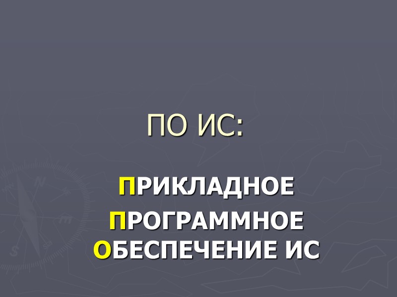 ПО ИС: ПРИКЛАДНОЕ  ПРОГРАММНОЕ ОБЕСПЕЧЕНИЕ ИС